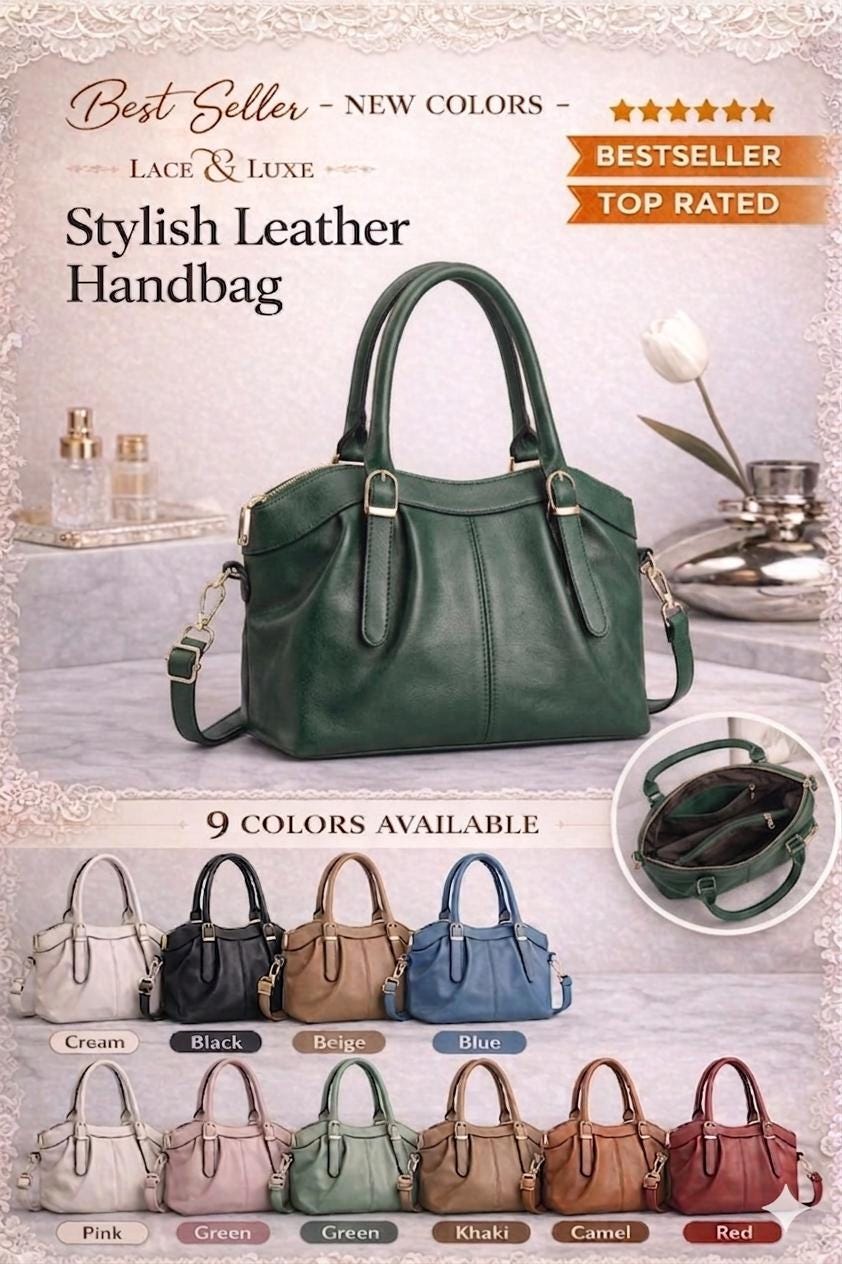 Genuine Leather Handbag | Everyday Shoulder Crossbody Bag