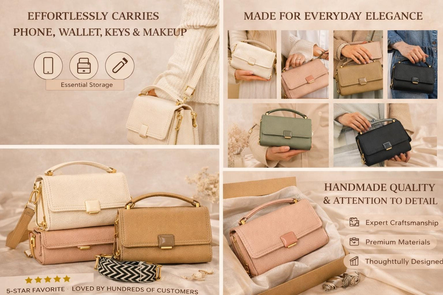 Crossbody Purse Women Pebbled Leather Handbag Structured Top Handle Designer Gift