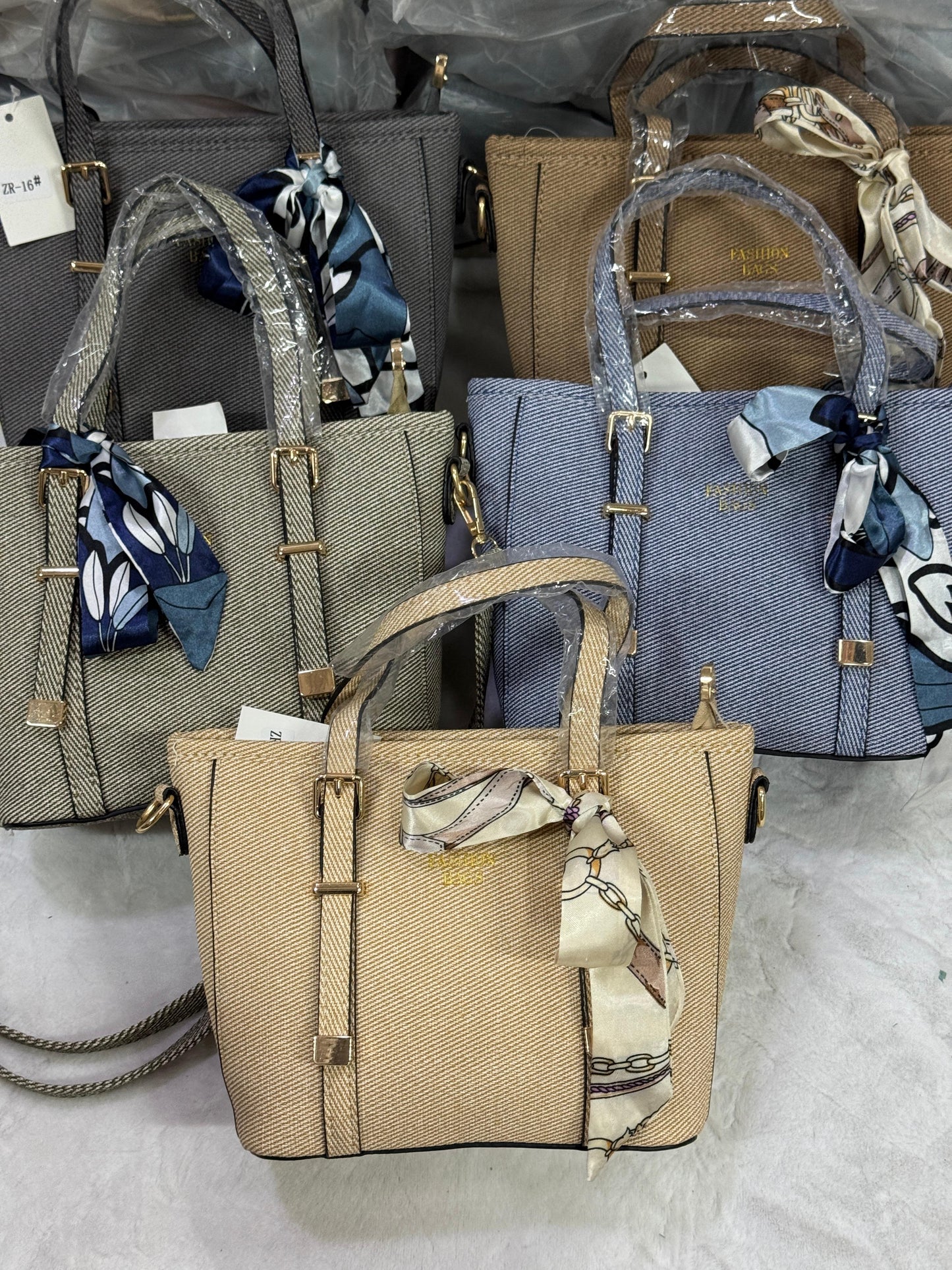 Women’s Structured Woven Tote Bag with Scarf – Office Handbag Pakistan | Lace & Luxe