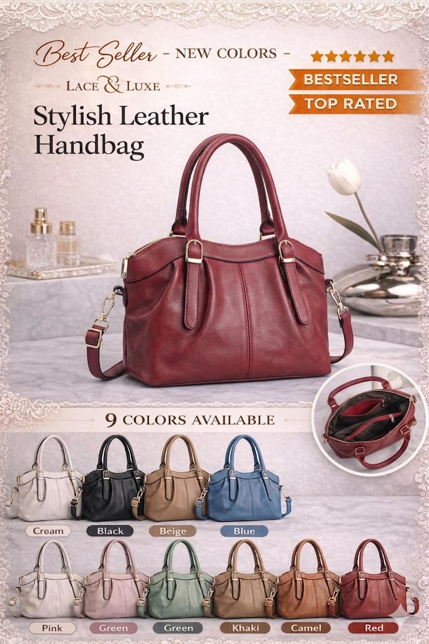 Genuine Leather Handbag | Everyday Shoulder Crossbody Bag