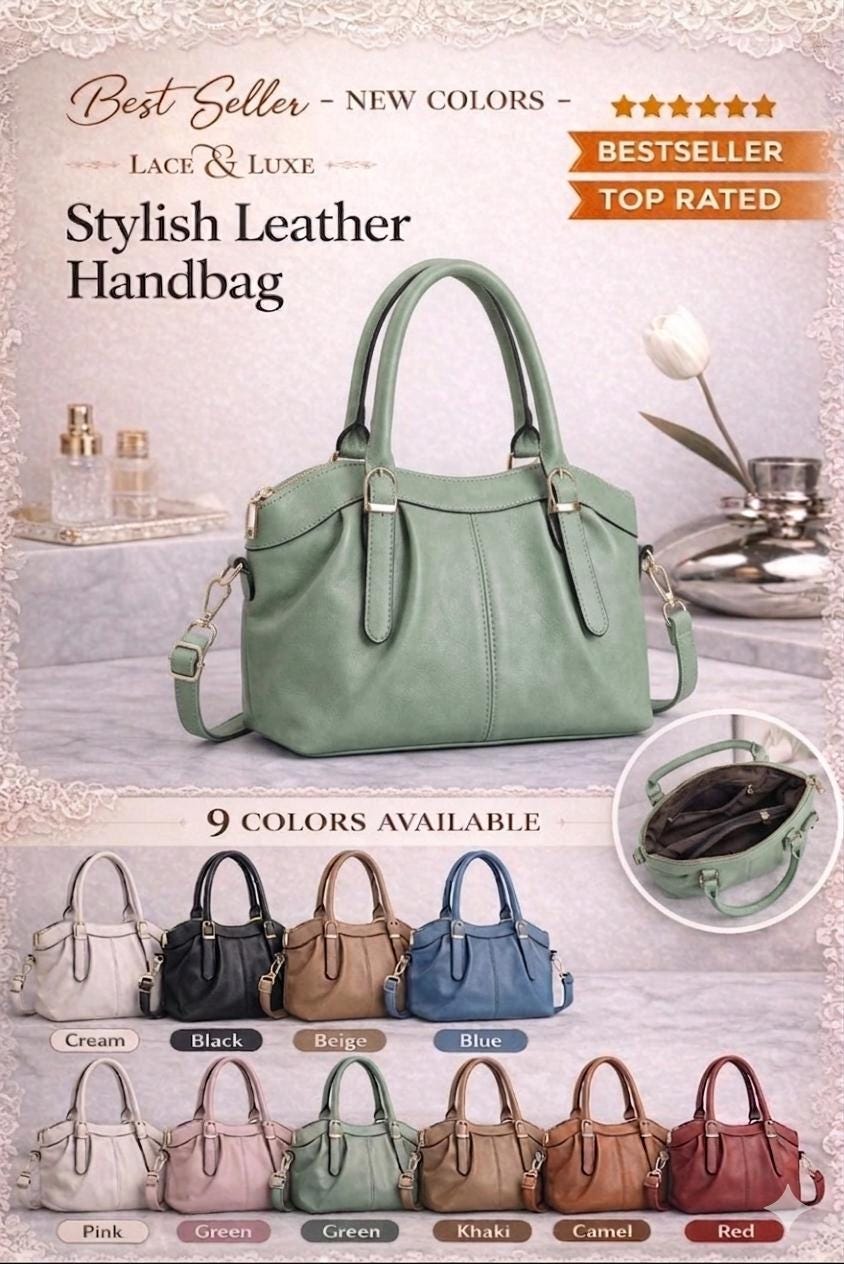 Genuine Leather Handbag | Everyday Shoulder Crossbody Bag