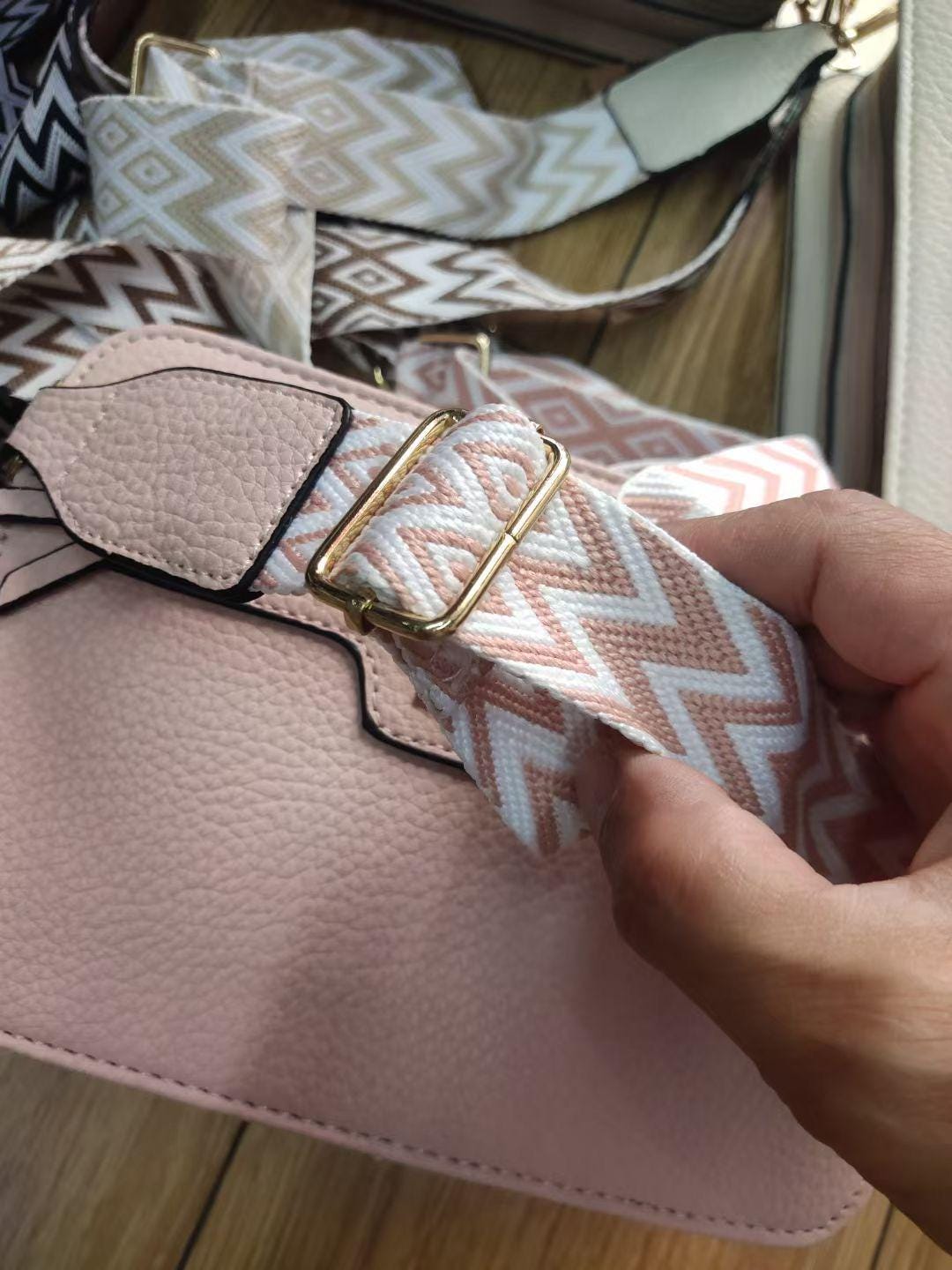 Crossbody Bags – Adjustable Chevron Strap, Small Fashion Handbags for Women