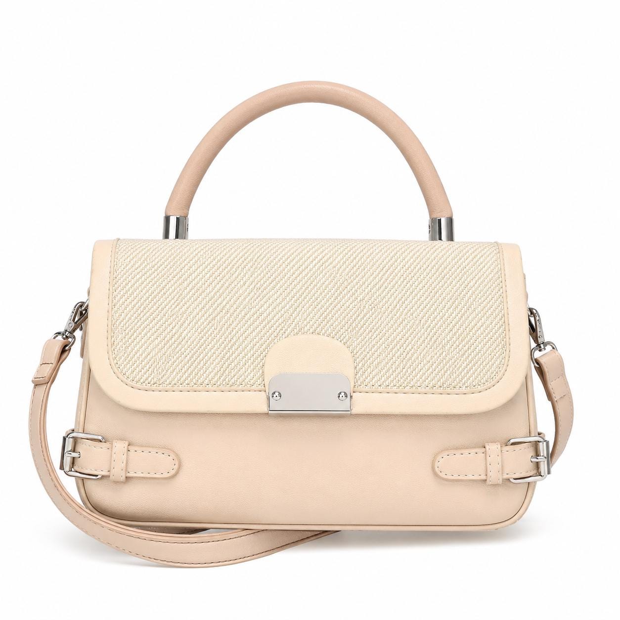 Crossbody Satchel, Two Tone Leather Boho Handbag