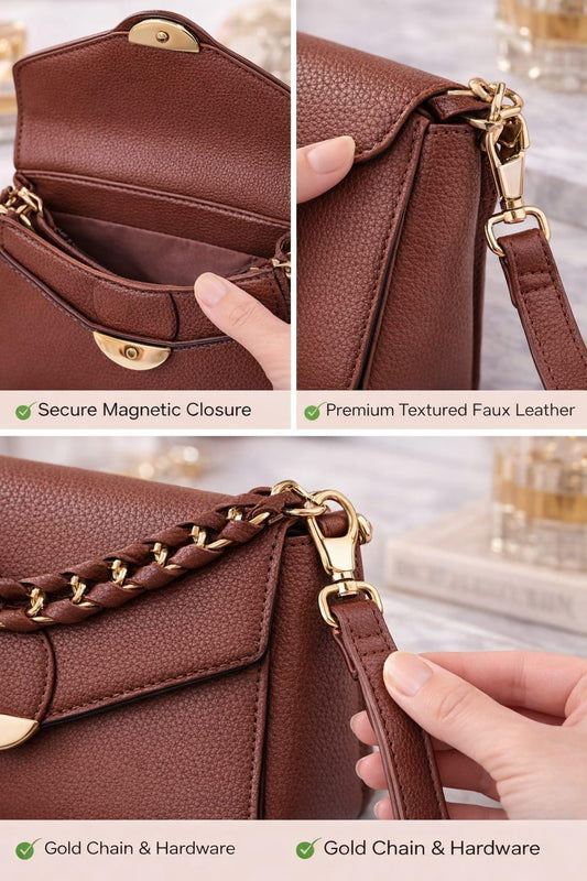 Leather Crossbody Bag | Textured Mini Shoulder Purse