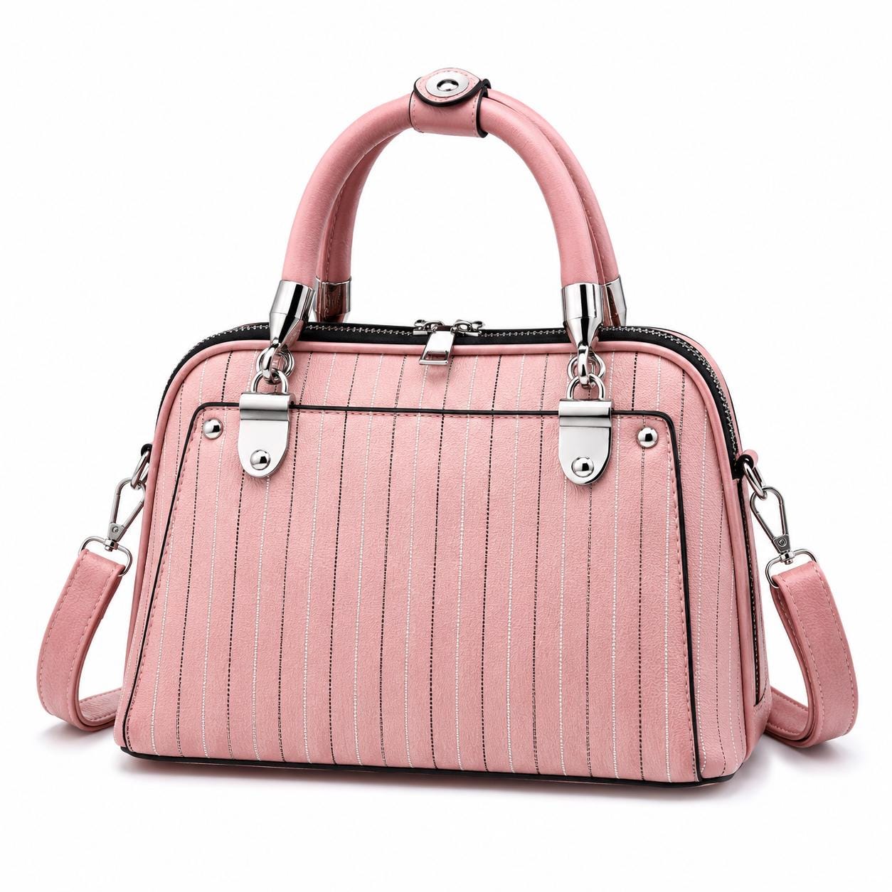 Structured Leather Mini Tote Bag, Top Handle Purse, Elegant Ladies Handbag