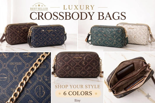 Crossbody Purse Women, Small Shoulder, Monogram Style, Everyday Luxury, Gift for Her