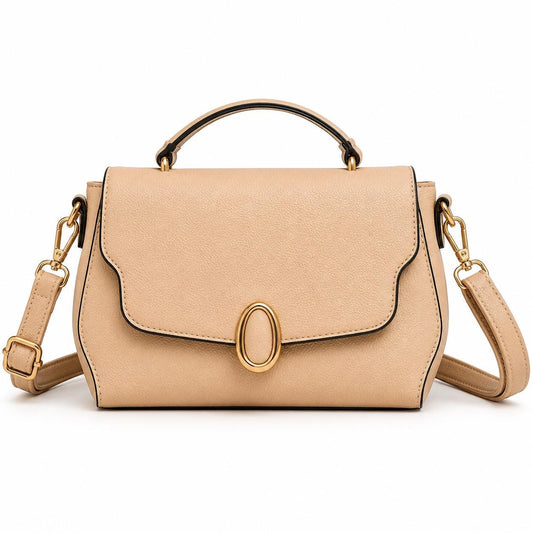 Leather Crossbody Bag – Minimalist Shoulder Purse with Multi-Compartment & Adjustable Strap