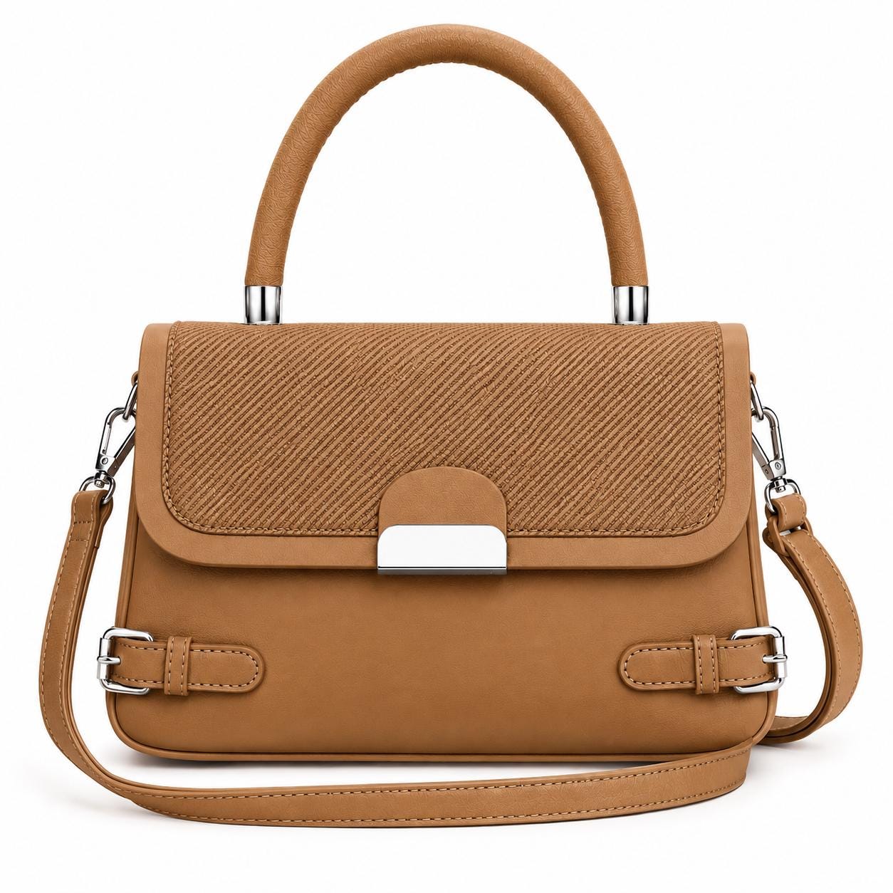 Crossbody Satchel, Two Tone Leather Boho Handbag