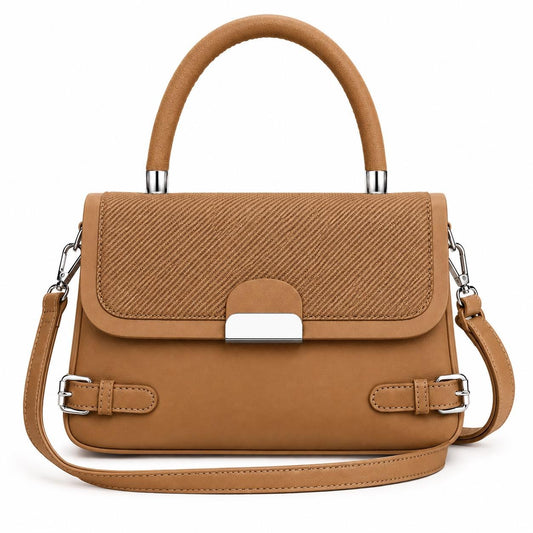 Crossbody Satchel, Two Tone Leather Boho Handbag