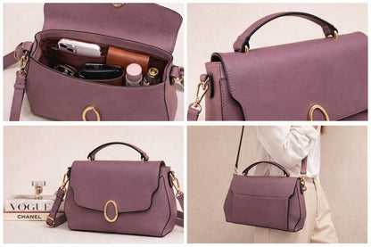 Lace & Luxe leather crossbody bag with multiple compartments, adjustable strap, minimalist design, and sleek black finish.