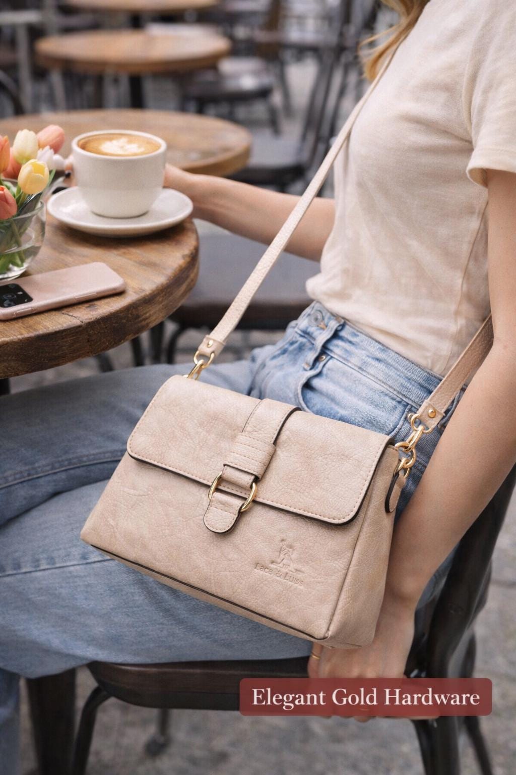 Genuine Leather Crossbody Bag for Women, Small Everyday Shoulder Purse, Adjustable Strap Handbag