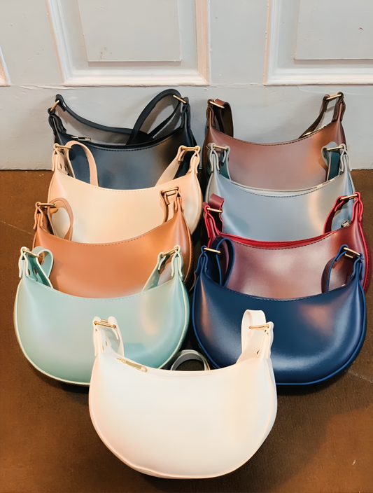 Women’s Crescent Shoulder Bag – Luxury Leather Crossbody & Handbag (Multiple Colors)