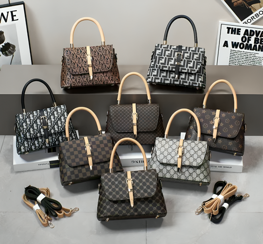 Luxury Designer-Inspired Handbag Collection – Monogram & Checkered Shoulder Bags