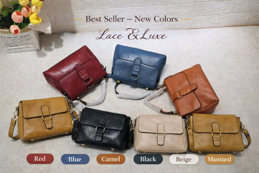 Women’s Vegan Leather Crossbody Purse – Stylish Adjustable Strap Handbag - Lace & Luxe