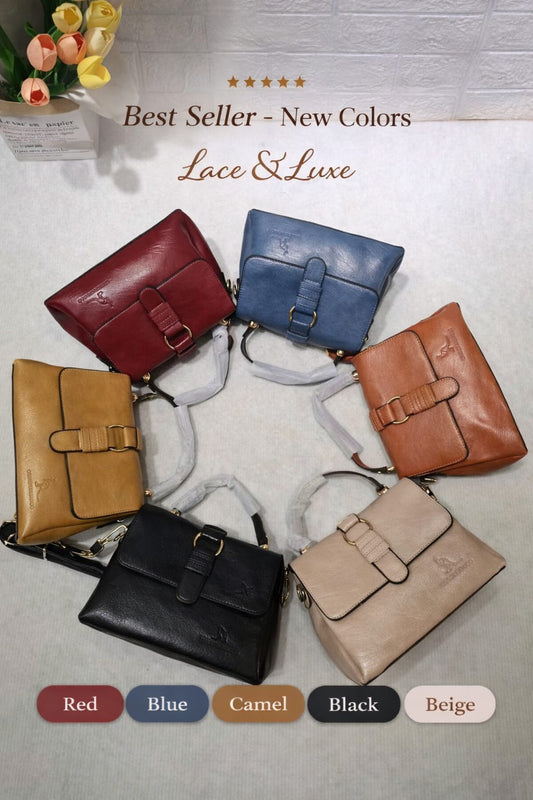 Women’s Vegan Leather Crossbody Purse – Stylish Adjustable Strap Handbag - Lace & Luxe