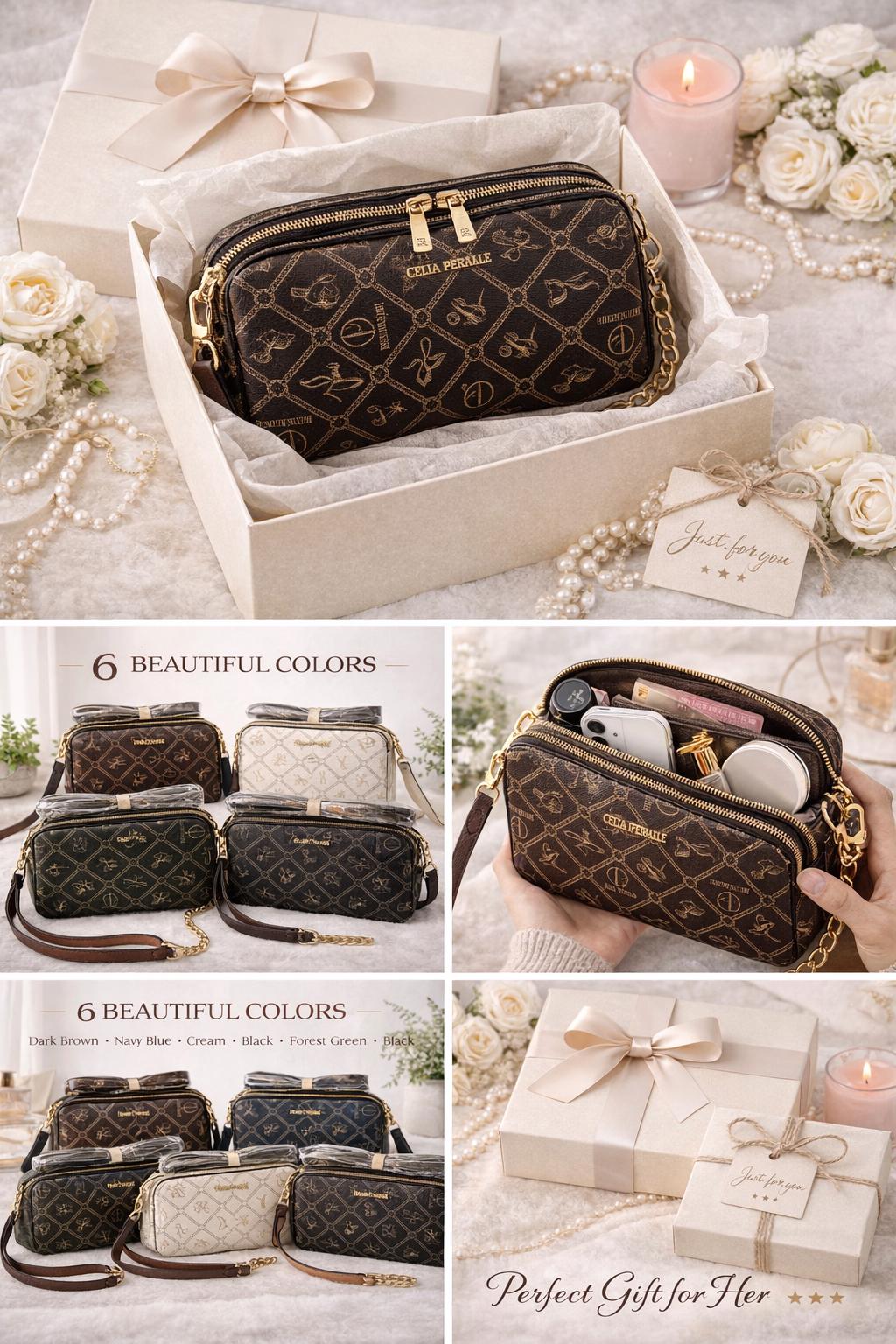 Crossbody Purse Women, Small Shoulder, Monogram Style, Everyday Luxury, Gift for Her