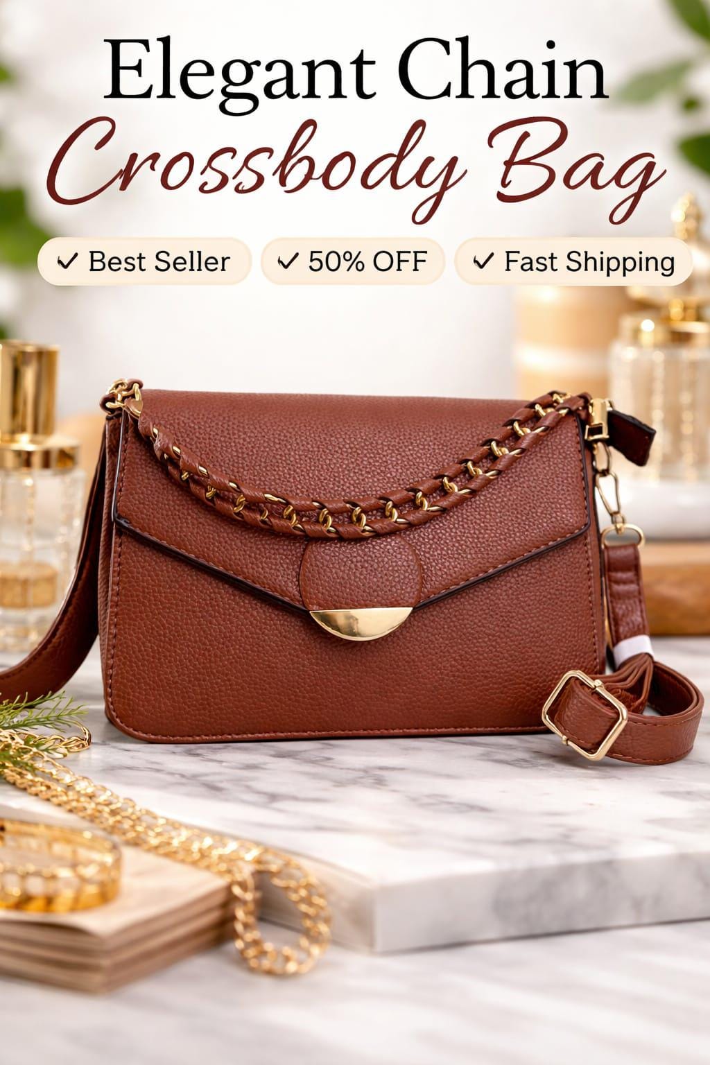 Leather Crossbody Bag | Textured Mini Shoulder Purse