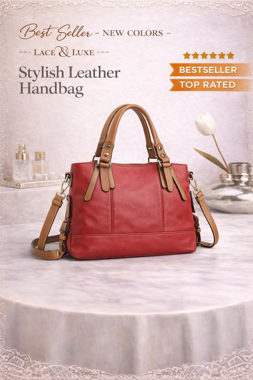 Genuine Leather Handbag | Everyday Shoulder Crossbody Bag