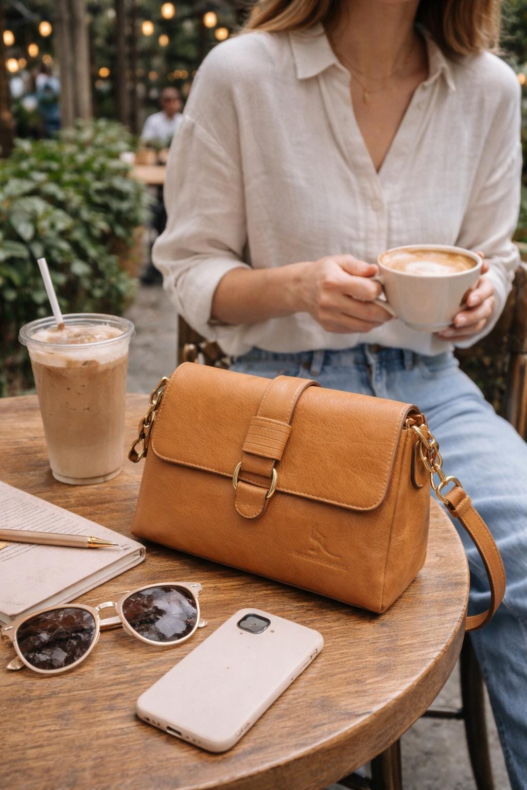 Genuine Leather Crossbody Bag for Women, Small Everyday Shoulder Purse, Adjustable Strap Handbag